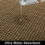 Microfibre Chenille Contour Bath Mat Set  Pack of 2 (Chocolate 40x60cm & 47x47cm)