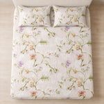 Double Bedsheet with 2 Pillow Covers 220 TC 100% Cotton Feel ( King Size Ivory 90x100inch )