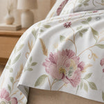 Double Bedsheet with 2 Pillow Covers 220 TC 100% Cotton Feel ( King Size Blush 90x100inch )