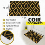 Coir Doormat for Home Entrance (Diamond Print Design ,71x45 cm)