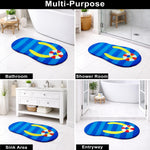 3D Bath Mat Slipper Shaped (Blue, 44x88 cm)