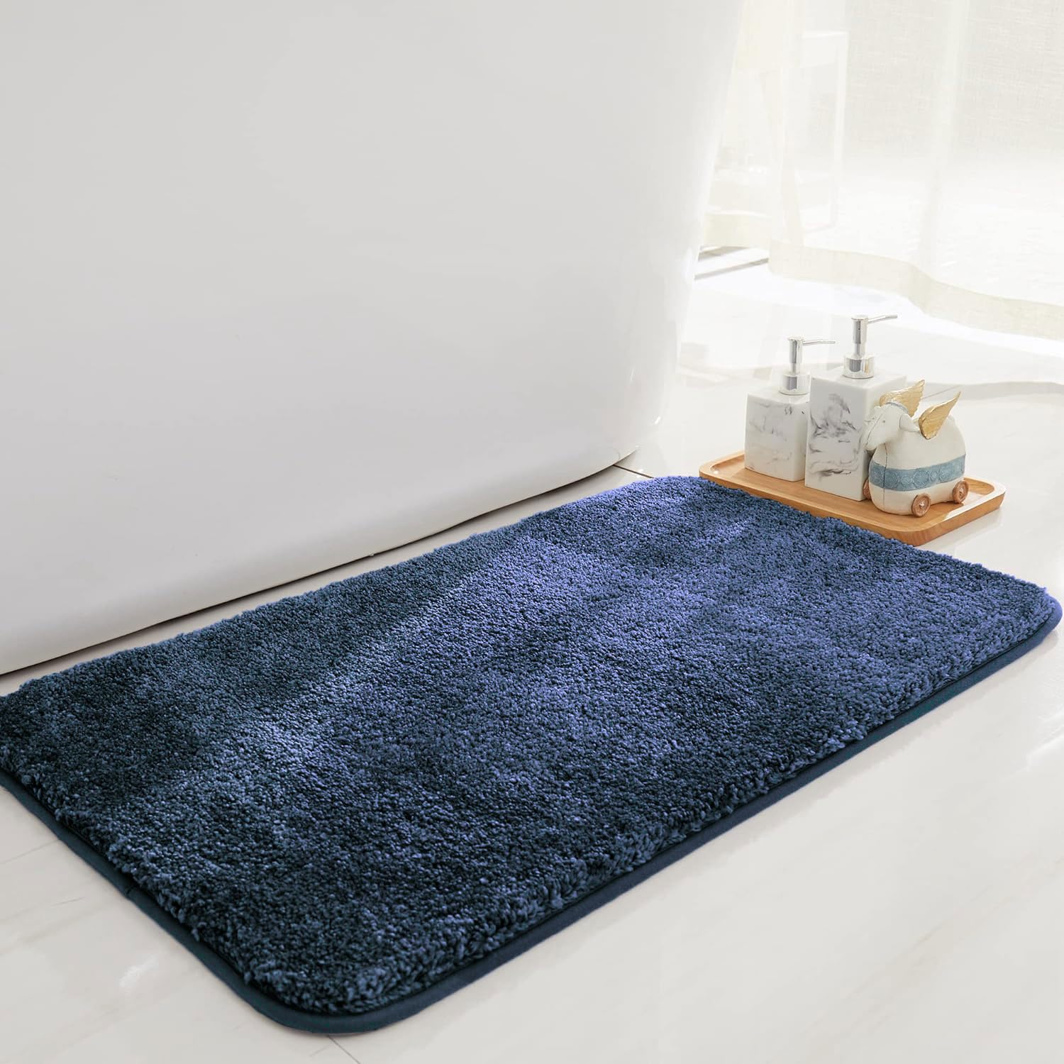 Newman Microfibre Bath mat (45X75 Cm,Navy Blue)