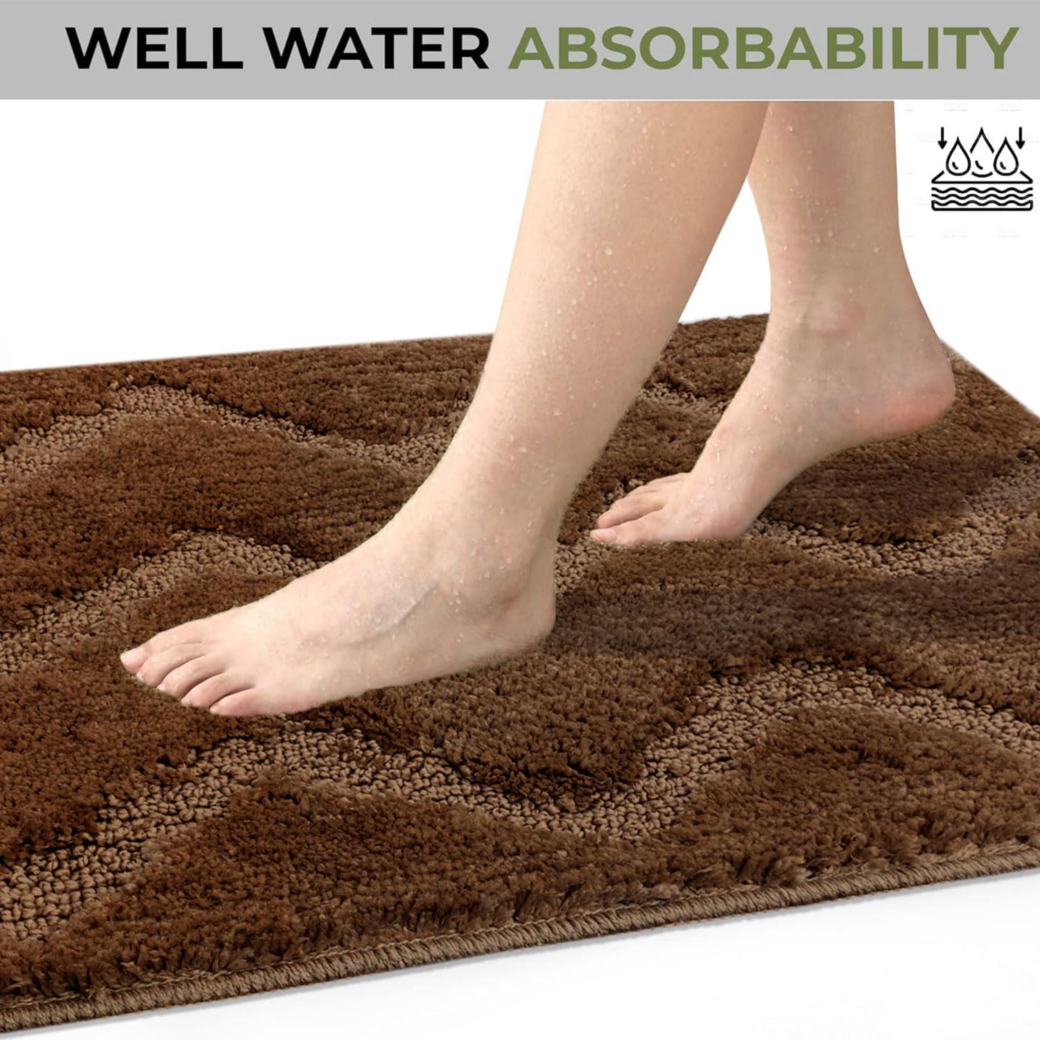 Scotland Waves Bathmat Pack Of 2 (38x58 cm , Sea Coffee)