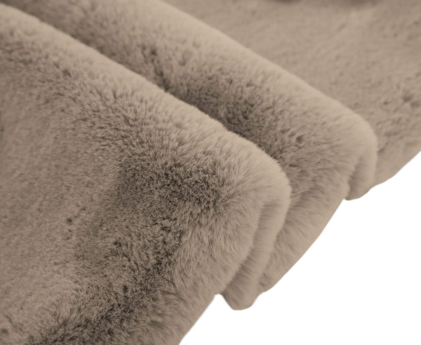 Rabbit Fur Soild RunnerSuper Soft (Taupe, 2x5 Feet)