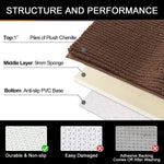 Chenile Bath Mat For Bathroom (Coffee, 37X56 Cm)