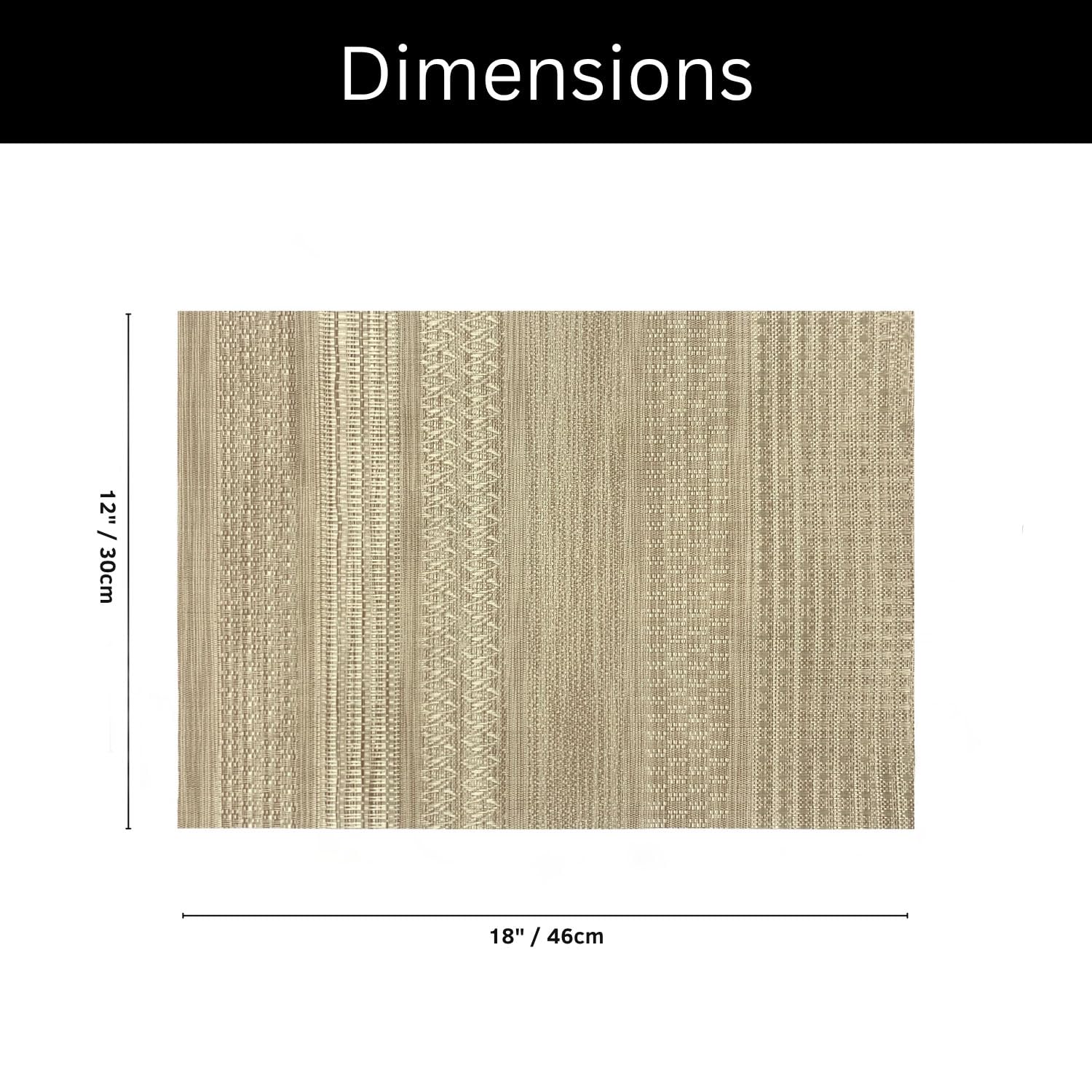 Lines Design Placemat for Dining Table Set of 2(30x45 CM Gold)