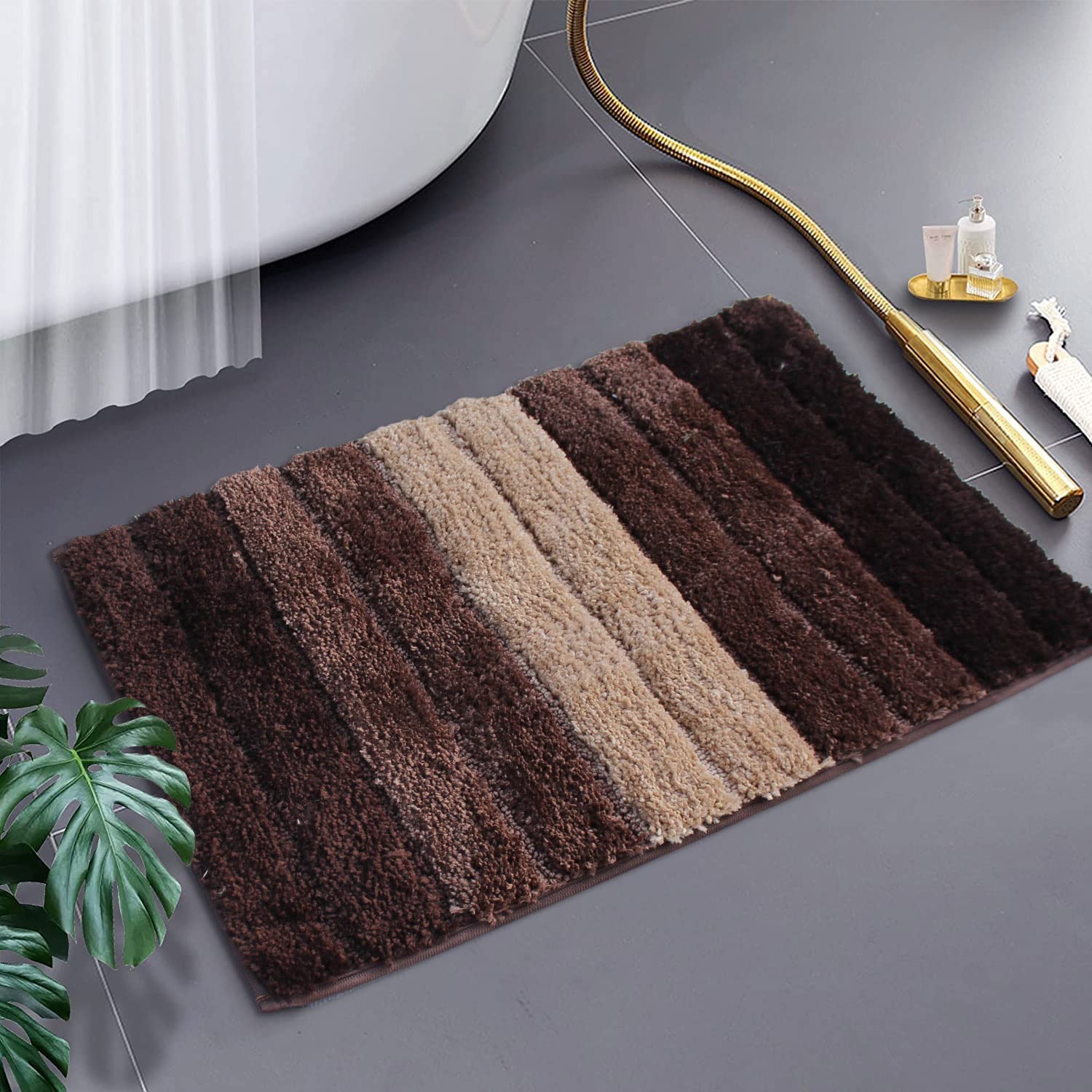 Luxury Bath Mat for Bathroom (40X60 Cm ,Walnut)