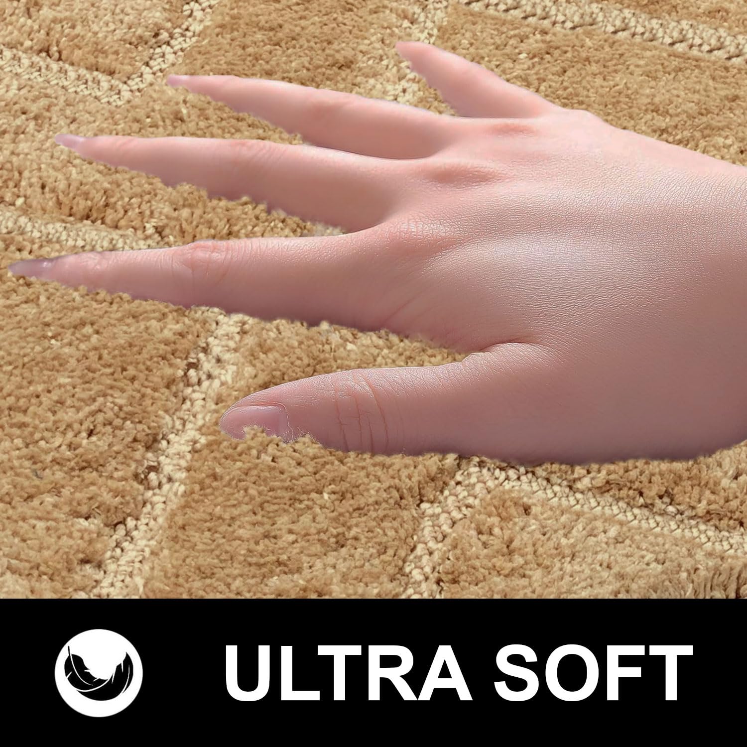 Bath Mat Classic Diamond Microfiber 2200 GSM (40x60 cm, Gold )