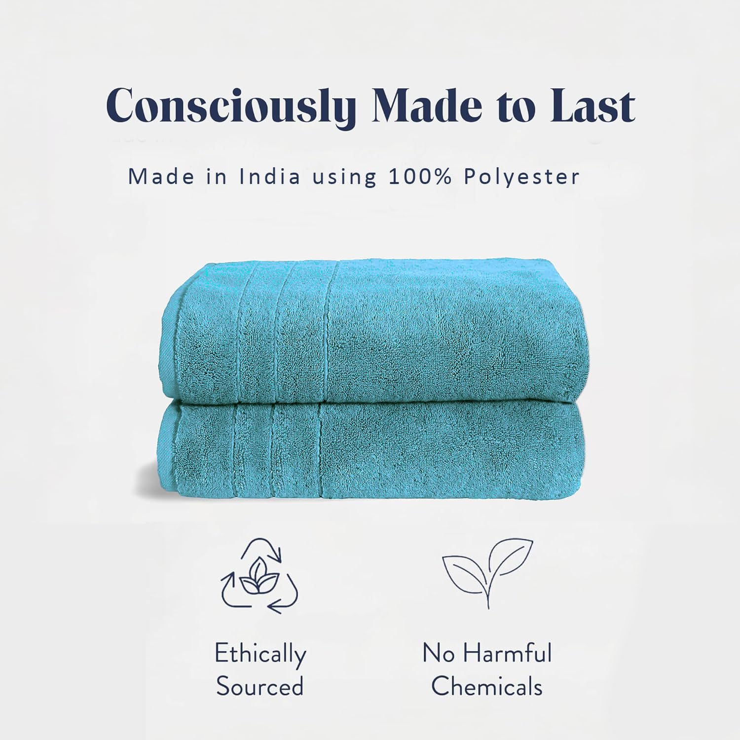 Bamboo Micro Bath Towel – 400 GSM Set of 2( 70x140 cm , Aqua)