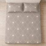 Double Bedsheet with 2 Pillow Covers Premium 240 TC 100% Cotton Feel (Taupe 108x108 inch )