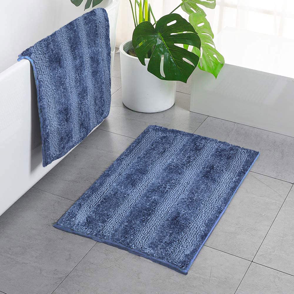 Bathmat 2500 GSM Microfiber Pack of 2 (Blue, 40cm x 60cm)