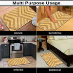 Kyoto Maze Bath Mat Bathroom (40x60 cm, Anti Gold)
