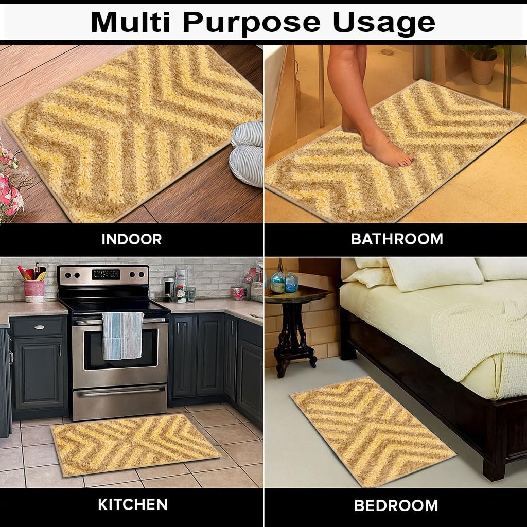 Kyoto Maze Bath Mat Bathroom (40x60 cm, Anti Gold)