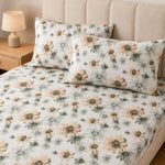 Double Bedsheet with 2 Pillow Covers 220 TC 100% Cotton Feel ( King Size Peach 90x100 inch )
