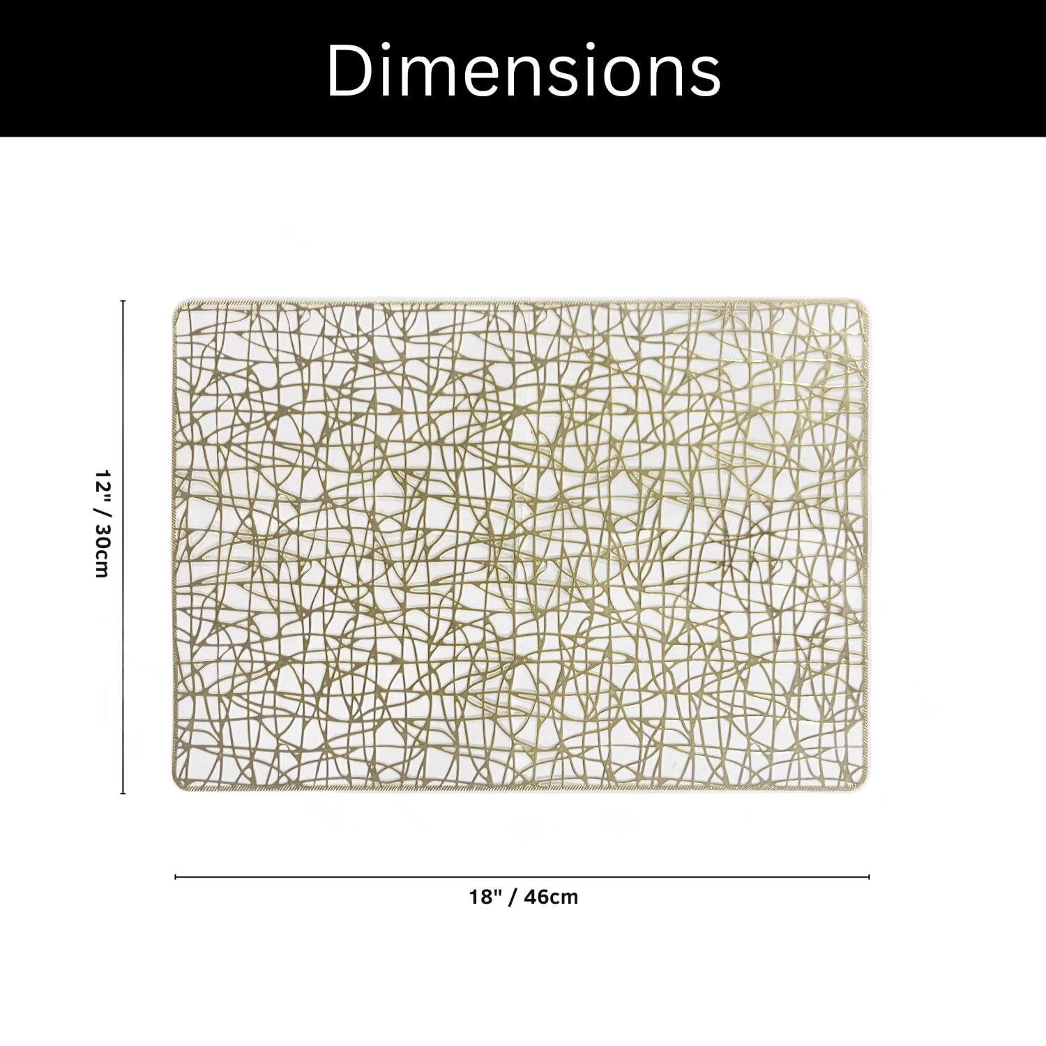 Web Design Placemat for Dining Table Set of 2(30x45 CM Gold)