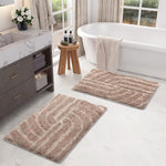 Scotland Maze Cut Bathmat Mat Pack Of 2 (38x58 cm , Beige)