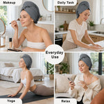 Microfibre Hair Towel Wrap for Women and Men ( 23x63.5 cm, Green ) Pack Of 2