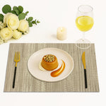 Lines Design Placemat for Dining Table Set of 2(30x45 CM Gold)