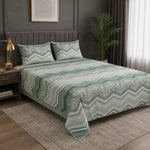 Double Bedsheet with 2 Pillow Covers 220 TC 100% Cotton Feel ( King Size Green 90x100inch )