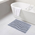 Bath Mat Classic Waves Microfiber 2200 GSM (40x60 cm, Grey)