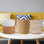 Jute Baskets for Storage (6"x6"_3 Pc, Mix)