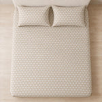 Double Bedsheet with 2 Pillow Covers 220 TC 100% Cotton Feel King Size ( Beige 90x100 inch )