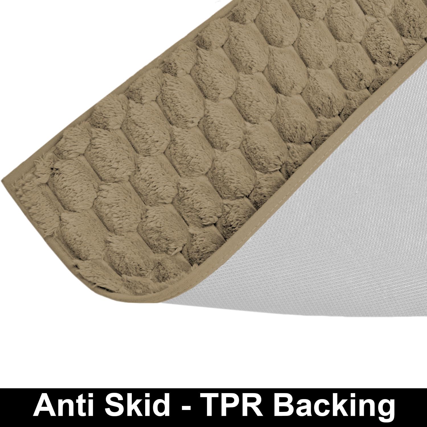 Turtle Rabbit Fur Carpet (3x5 Feet, Beige)