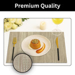 Lines Design Placemat for Dining Table Set of 4(30x45 CM Gold)