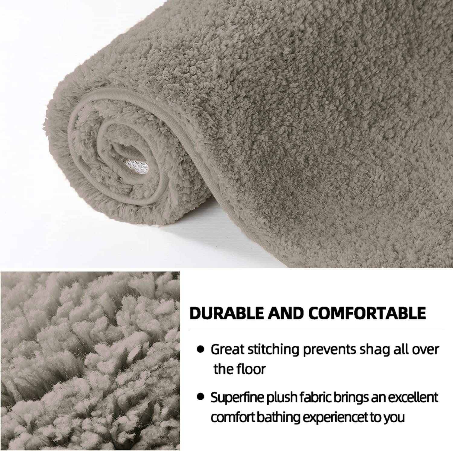 Vegas Mats for Bathroom, Door (60x90 cm, Taupe)
