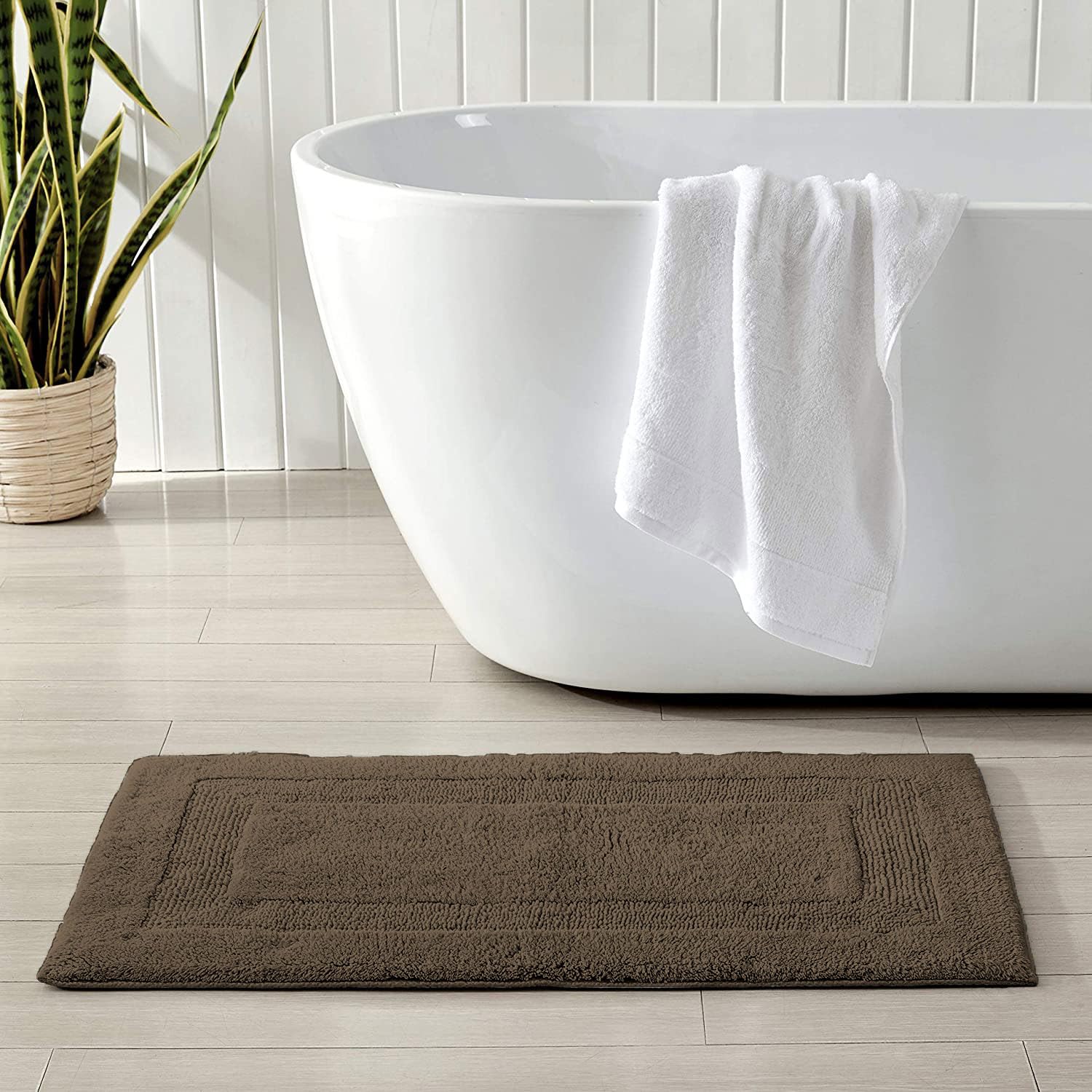 Paris Reversible Bath Mat 100% Cotton (Coffee, 40x60 cm)