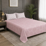 Double Bedsheet with 2 Pillow Covers Premium 240 TC 100% Cotton Feel ( King Size Rose 108x108 inch )