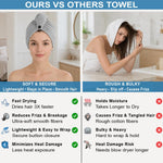 Microfibre Hair Towel Wrap for Women and Men ( 23x63.5 cm, Silver ) Pack Of 2