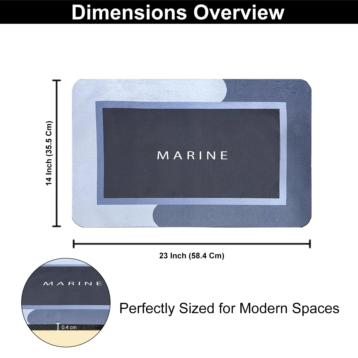 Rubber Doormat Anti Slip (Marine Design ,35x58 cm)