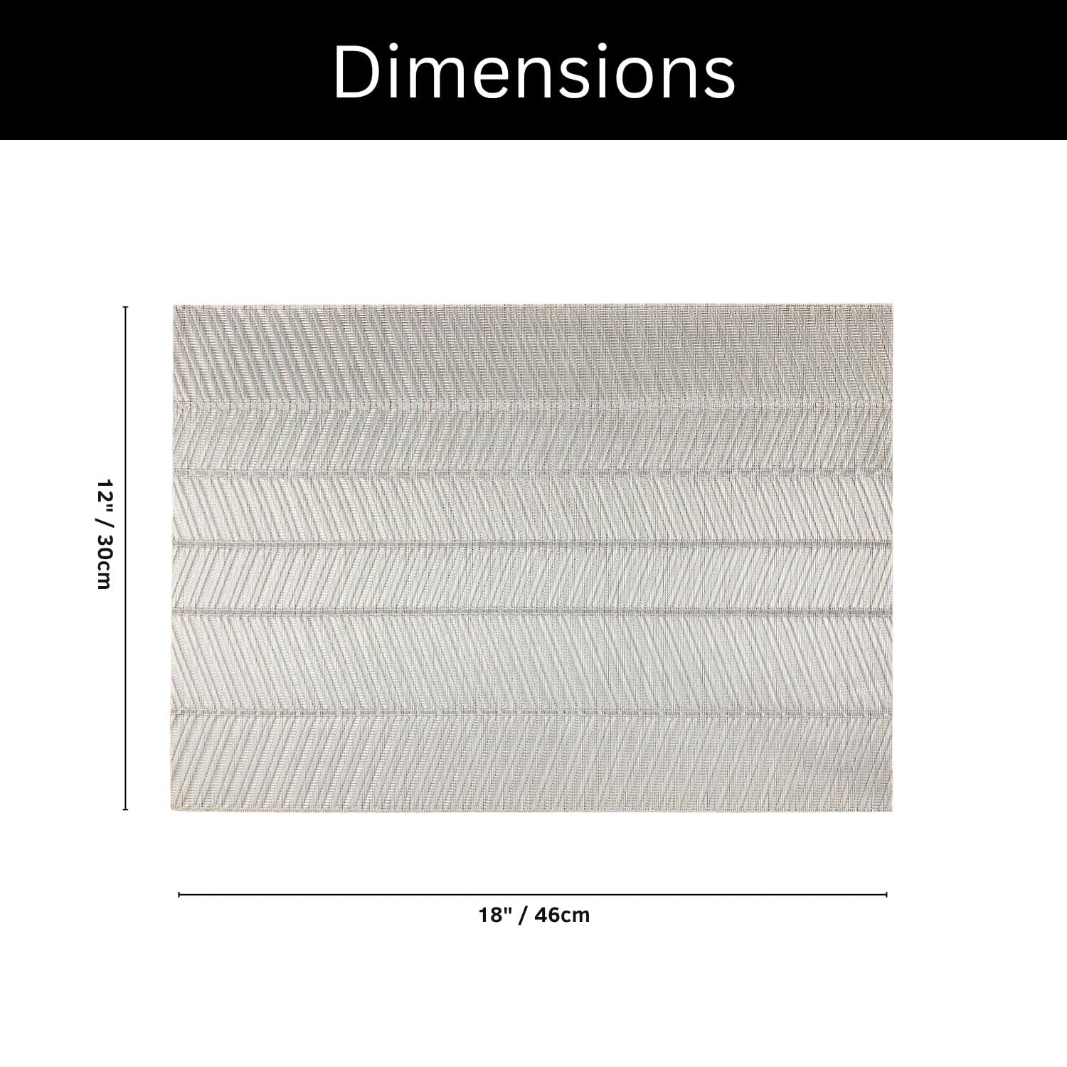 Zigzag Design Placemat for Dining Table Set of 6(30x45 CM silver)