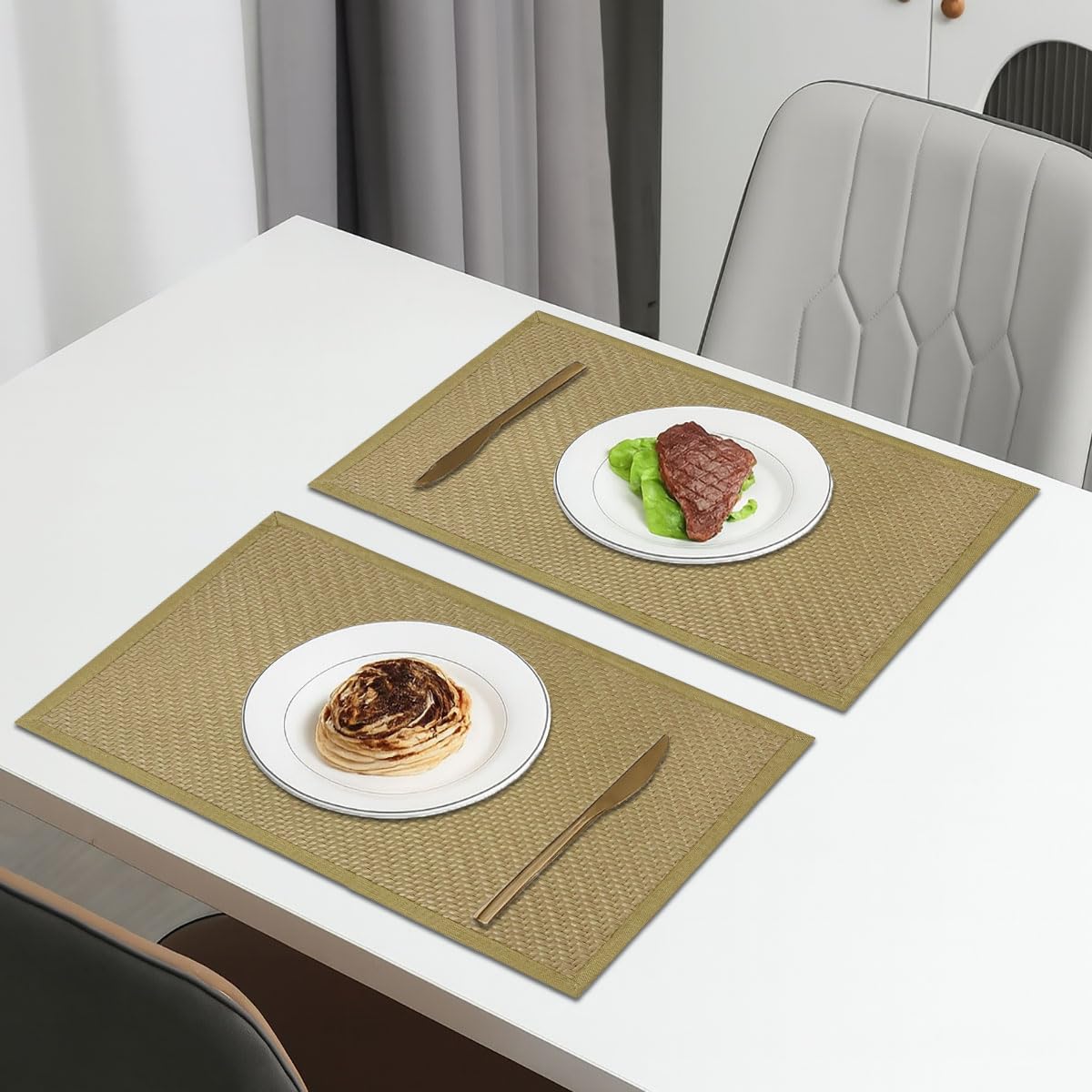 Dining Table Placemat Set of 2 (30x45 CM Yellow )
