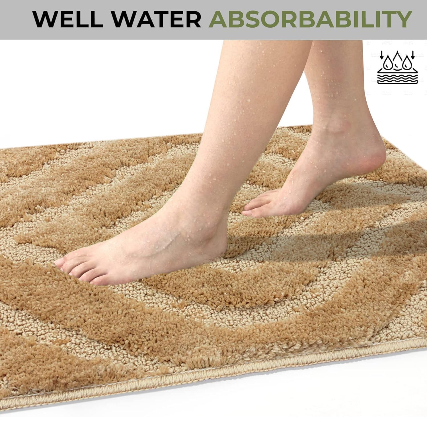 Scotland Diamond Bathmat Mat Pack Of 2 (38x58 cm, Gold)