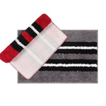 Bathmat 1600 GSM Microfiber Pack of 2 (38cm x 58cm, Grey + Maroon)