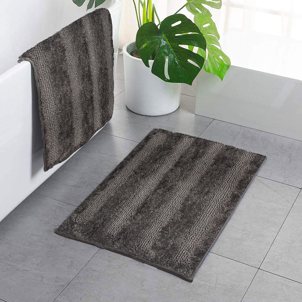 Bathmat 2500 GSM Microfiber Pack of 2 (Grey, 40cm x 60cm)