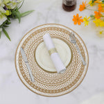 Round Table Placemats for Dining Table Set of 4(White)