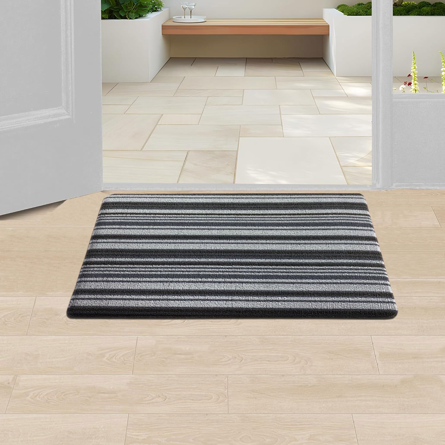 Cuba PVC Door Mats Anti Fatigue - Stripe Blue (40x60 cm)