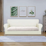 Rabbit Fur Sofa Cover 3 Seater (White, 68x183 cm)