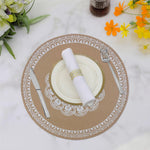 Round Table Placemats for Dining Table Set Of 2 (Beige)