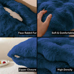 Rabbit Fur Bubble Cushion Cover (16x16 Inch Teal )
