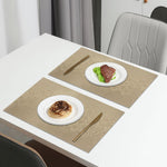 Luxe Home International PVC Vinyl Wave Design Placemat ST10002TH – Heat Resistant, Wipe Clean, Anti-Skid Table Mats for Dining Table, Kitchen & Home Decor (30x45 CM Gold Set of 2)