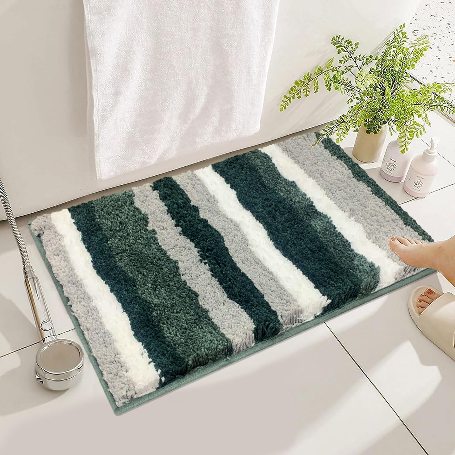 Kmat Mat for Bathroom ( 40x60 cm ,Hunter Green)