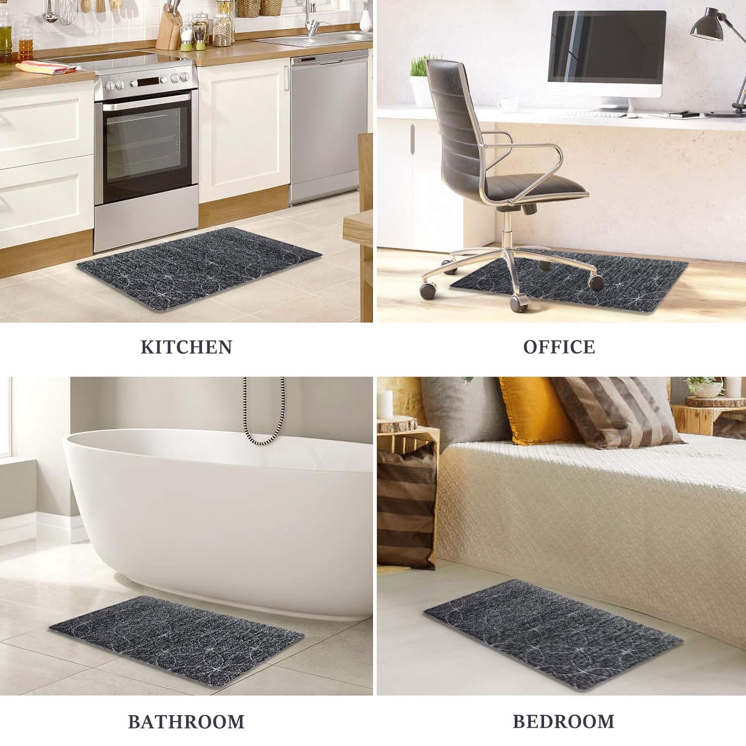 PVC Door Mat for Home Entrance Indoor & Outdoor(40x60 cm - Anthra)