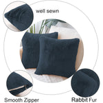 Cushion Cover Duble Side Rabbit Fur Set of 2(16 x 16 inch , Anthra)