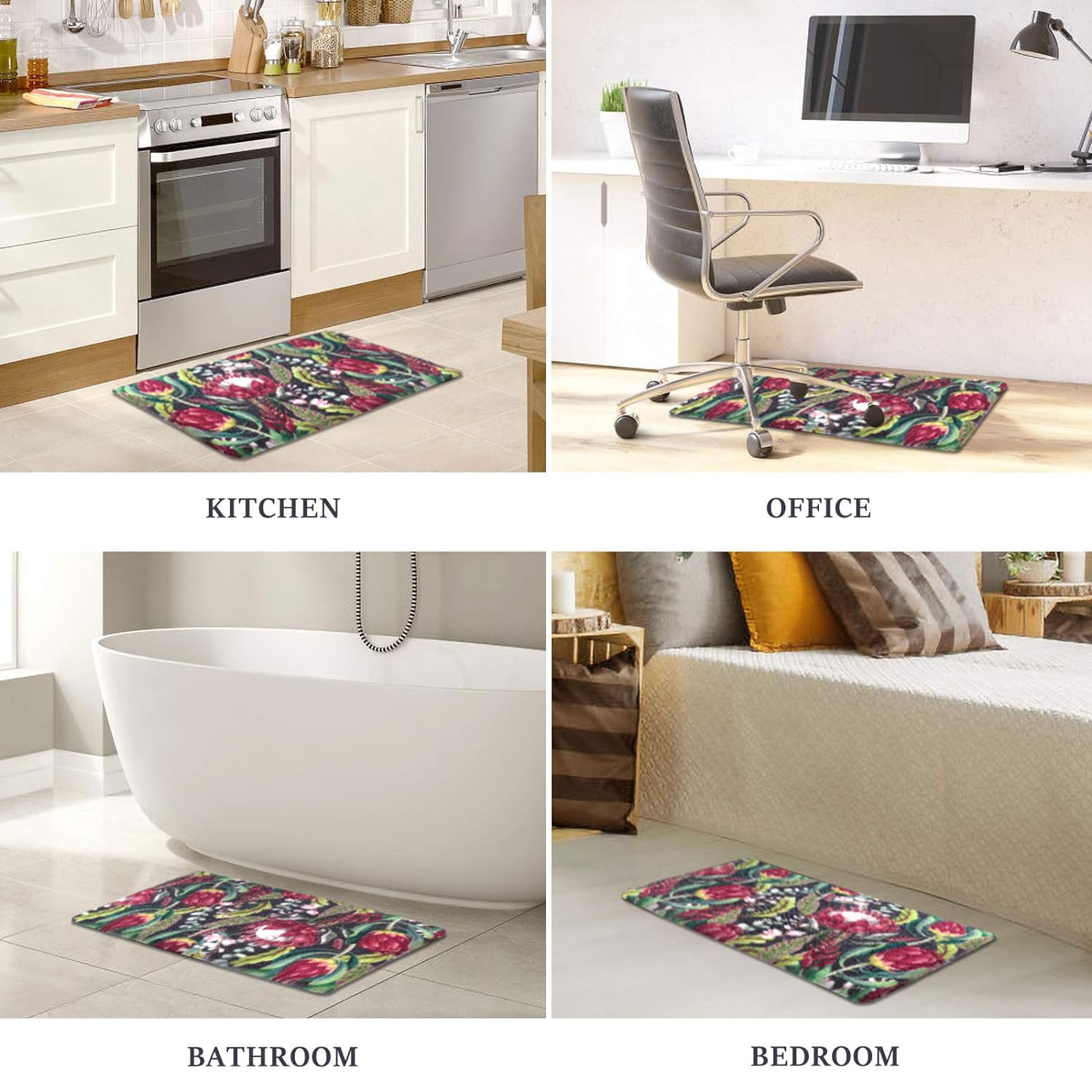 Cuba PVC Door Mats Anti Fatigue - Flowers (40x60 cm)