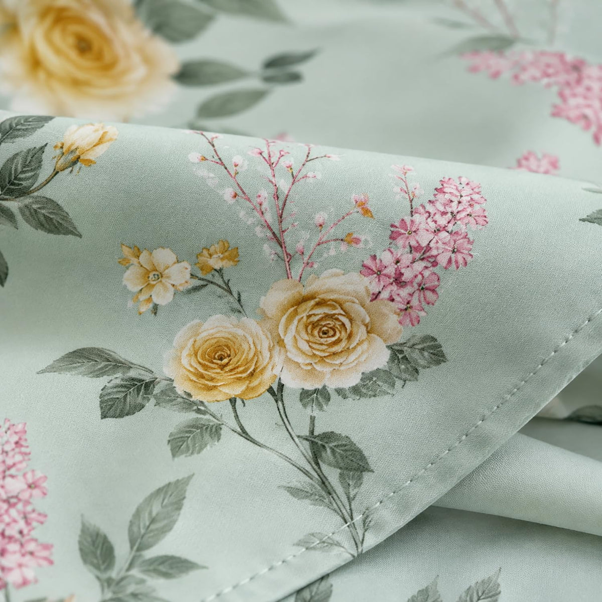 Double Bedsheet with 2 Pillow Covers 220 TC 100% Cotton Feel ( Green , 90 x 100 inch )