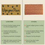 Coir Doormat for Home Entrance (Wipe Your Paws Print Design,71x45 cm)